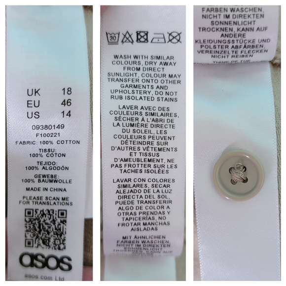 Asos Women's Plus Size Beige Corduroy Shacket Sz 18 Cinched Waist Raw Hem Pocket - Picture 11 of 12